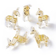 Home Decorations, Handmade Lampwork Display Decorations, Horse, Gold, 25~30x12~16x34~38mm(LAMP-L075-047)