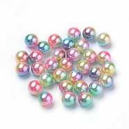 Rainbow Acrylic Imitation Pearl Beads, Gradient Mermaid Pearl Beads, No Hole, Round, Champagne Yellow, 5mm, about 8530pcs/500g(OACR-R065-5mm-A07)