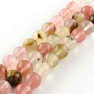 Tigerskin Glass Round Bead Strands, 6mm, Hole: 1mm, about 62pcs/strand, 15.7 inch(G-R342-6mm-19)