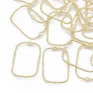 Alloy Open Back Bezel Pendants, For DIY UV Resin, Epoxy Resin, Pressed Flower Jewelry, Rectangle, Light Gold, 33x23.5x1.5mm, Hole: 1.2mm(PALLOY-S121-81B)