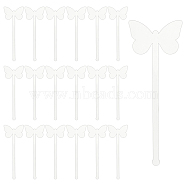 24Pcs Transparent Acrylic Stirring Rods, Butterfly, 152x54.5x3mm(AJEW-FG0003-15B)