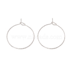 316 Surgical Stainless Steel Hoop Earrings Findings, Wine Glass Charms Rings, Stainless Steel Color, 29x25mm, Pin: 0.6mm(STAS-D183-02P-01)