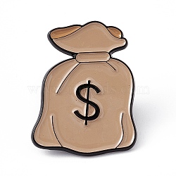 Dollar Money Enamel Pin, Alloy Brooch for Backpack Clothes, Bag Pattern, 29.5x22.5x1.5mm, Pin: 1.2mm(JEWB-A005-10-04)
