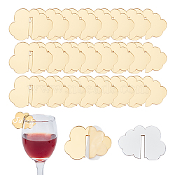 Cloud Acrylic Wine Glass Charms Tag, Wine Glass Marker, for Wedding Party Decoration, Gold, 29x40x1.5mm(AJEW-WH0248-383B)