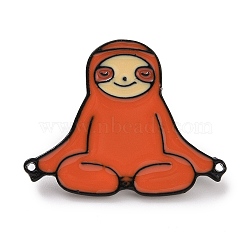 Sloth Enamel Pin, Alloy Enamel Brooch for Backpack Clothes, Tomato, 23.5x30x1.8mm(JEWB-A009-01A)