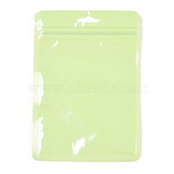 Macaron Color Plastic Yin-yang Zip Lock Bags, Resealable Bags, Self Seal Bags, Top Seal, Rectangle, Green Yellow, 16.9x14x0.15cm, Unilateral Thickness: 2 Mil(0.05mm)(OPP-N001-01E-07)