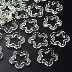 Transparent Acrylic Beads, Flower, Pale Green, 30x30.5x5mm, Hole: 1.8mm, about 340pcs/500g(MACR-S373-24-B09)