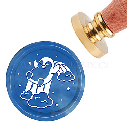 Brass Wax Seal Stamp with Handle, for DIY Scrapbooking, Penguin Pattern, 3.5x1.18 inch(8.9x3cm)(AJEW-WH0184-0393)