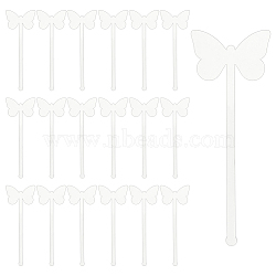 24Pcs Transparent Acrylic Stirring Rods, Butterfly, 152x54.5x3mm(AJEW-FG0003-15B)