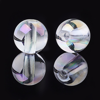 Transparent Acrylic Beads, AB Color, Round, Clear AB, 12mm, Hole: 2mm, about 520pcs/500g