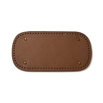 Imitation Leather Bag Bottoms, Oval, Camel, 30x15.3x1cm, Hole: 4.5mm