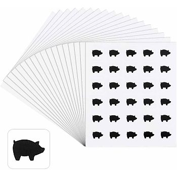 PVC & Paper Sticker Labels, Adhesive Stickers, for Scrapbooking Making, Pig Pattern, 100x80x0.2mm, Sticker: 12x12mm, 30pcs/sheet