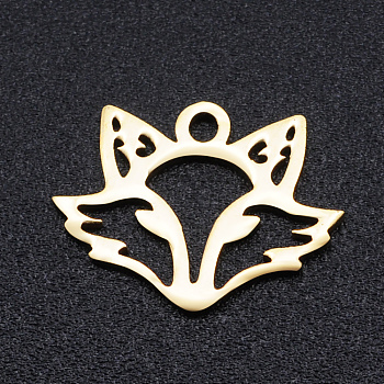 201 Stainless Steel Charms,  Fox, Golden, 11x15x1mm, Hole: 1.4mm