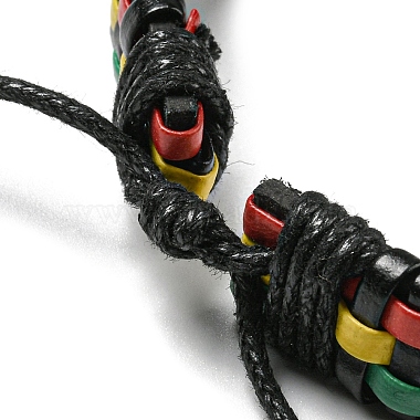 Bracelet à cordon en simili cuir tressé réglable de style 6pcs 6 serti de cordon ciré pour hommes(BJEW-F458-08)-5