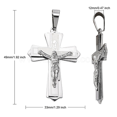 304 Stainless Steel Crucifix Cross Big Pendants for Easter(STAS-V0493-79C)-2