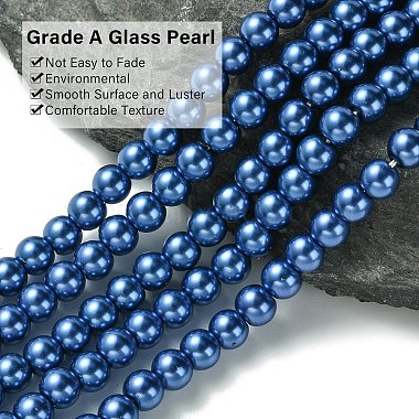 brins de perles de verre teints écologiques(HY-A008-6mm-RB087)-3