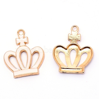 Light Gold PeachPuff Crown Alloy+Enamel Pendants