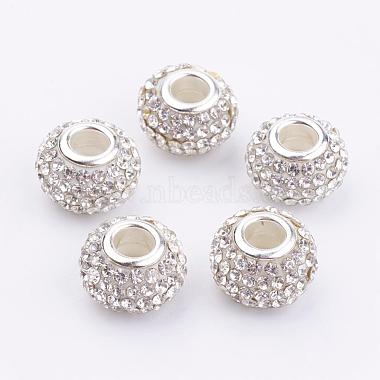 15mm Clear Rondelle Resin + Glass Rhinestone Beads