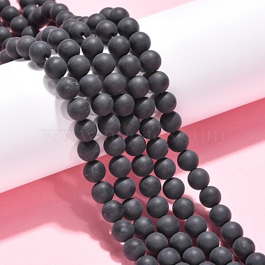 Natural Black Agate Beads Strands(X-G-H1617)-4