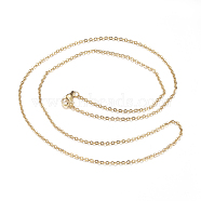 304 Stainless Steel Cable Chain Necklaces, with Lobster Claw Clasps, Golden, 19.6 inch(50cm), 1.8mm(NJEW-P170-02G-08)