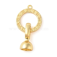 Rack Plating Brass Fold Over Clasps, Long-Lasting Plated, Lead Free & Cadmium Free, Round, Golden, 27x14x8mm, Hole: 5mm(KK-S384-13G)