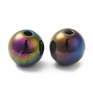 Iridescent Opaque Resin Beads, Candy Beads, Round, Colorful, 10x9.5mm, Hole: 1.8mm(RESI-Z015-01B-02)