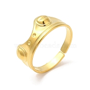 Ion Plating(IP) 304 Stainless Steel Cuff Finger Rings, Frog Open Rings for Women, Real 18K Gold Plated, Inner Diameter: 18mm(RJEW-L107-008G)