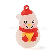 PVC Plastic Pendants, For Christmas, Red, Snowman, 48.5x26x18.5mm, Hole: 2.5mm(KY-I010-03A)