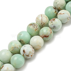 Natural Green Opal Beads Strands, Dyed, Round, 10mm, Hole: 0.8mm, about 39pcs/strand, 14.96''(38cm)(G-R494-A08-04)
