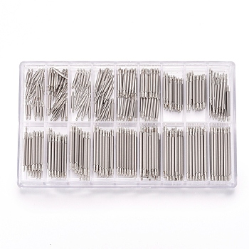 304 Stainless Steel Double Flanged Spring Bar Watch Strap Pins, Clear, 107x65x15mm, 360pcs/box