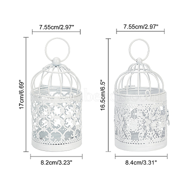 Metal Iron Birdcage Candle Holder(AJEW-GA0002-27)-2