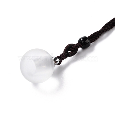 Round Openable Container Glass Pendant Necklace(NJEW-P258-03)-3