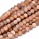 Frosted Round Natural Sunstone Bead Strands(G-L357-10mm-06)-1