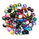 Perles en verre rondes peint à la bombe couleur mixte et style mixte(DGLA-X0003-4mm)-1
