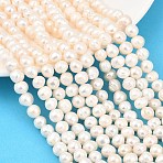 Natural Cultured Freshwater Pearl Beads Strands, Potato, Grade A++, Beige, 7~8mm, Hole: 0.5mm, about 51pcs/strand, 13.50''(34.3cm)~13.66''(34.7cm)(PEAR-D003-01C-04)