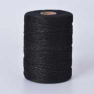 Jute Cord, Jute String, Jute Twine, for Jewelry Making, Black, 2mm, about 200m/bundle(X-OCOR-WH0037-03B)