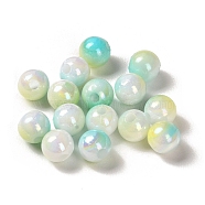 Opaque Acrylic Beads, Gradient Colorful, Round , Cyan, 6mm, Hole: 1.8mm, about 5000pcs/500g(OACR-Z016-01B-10)