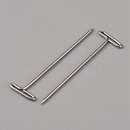 Iron T Pins for Blocking Knitting Cork Board, Modelling, Wig Making and Crafts, Platinum, 51x13.5x1.1mm, 50pcs/box(FIND-WH0144-25P)