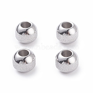 Textured 304 Stainless Steel Beads, Round, Stainless Steel Color, 8mm, Hole: 3.5mm(STAS-P306-01C-P)