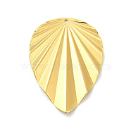Ion Plating(IP) 304 Stainless Steel Big Pendants, Leaf Charms, Real 18K Gold Plated, 58x42x3mm, Hole: 1.8mm(STAS-F290-08G)