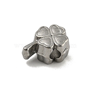 304 Stainless Steel Beads, Clover, Stainless Steel Color, 11.5x8x6mm, Hole: 2.2mm(STAS-A091-13P)