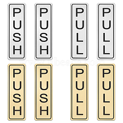 4 Pairs 2 Colors Pull Push Door Sign, Adhesive ABS Sign Stickers, Vertical Rectangle, for Office, Stores, Cafes, Shops, Mixed Color, 130x40x1.5mm, 2 pairs/color(AJEW-OC0003-21)