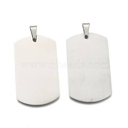 201 Stainless Steel Stamping Blank Tag Pendants, Rectangle, Stainless Steel Color, 50x29x1.5mm, Hole: 9x3mm(X-STAS-O044-P122)