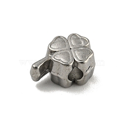 Non-Tarnish 304 Stainless Steel Beads, Clover, Stainless Steel Color, 11.5x8x6mm, Hole: 2.2mm(STAS-A091-13P)