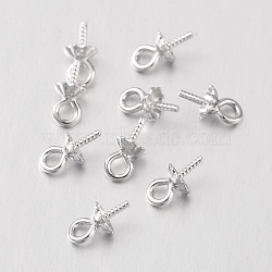 20pcs 925 Sterling Silver 5mm Eye Screwed Pins for Half Drilled Pearl Cup Bail for Charm Pendant(STER-I005-33P)
