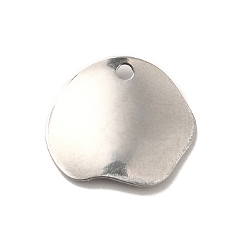 304 Stainless Steel Pendants, Nuggets, Stainless Steel Color, 15x17x2.5mm, Hole: 1.8mm