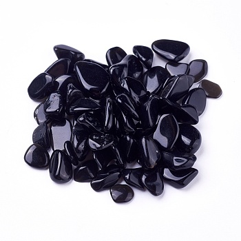 Natural Obsidian Beads, Undrilled/No Hole, Chips, 8~20x5~10x4~7mm, about 100g/bag
