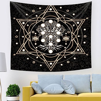 Polyester Wall Hanging Tapestry, for Bedroom Living Room Decoration, Rectangle, Star of David, 1300x1500mm