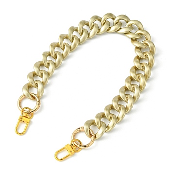Spray Painted CCB Plastic Curb Chains Bag Handles, Wallet Chains, with Alloy Spring Gate Ring and Zinc Alloy Swivel Clasps, for Bag Straps Replacement Accessories, Gold, 16.26 inch(41.3cm)
