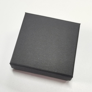 Square Cardboard Ring Boxes, with Sponge Inside, for Jewelry Display Rings, Small Watches, Necklaces, Earrings, Bracelet Gift Packaging Box, Black, 7x7x2.5cm, Inner Size: 6.4x6.4cm